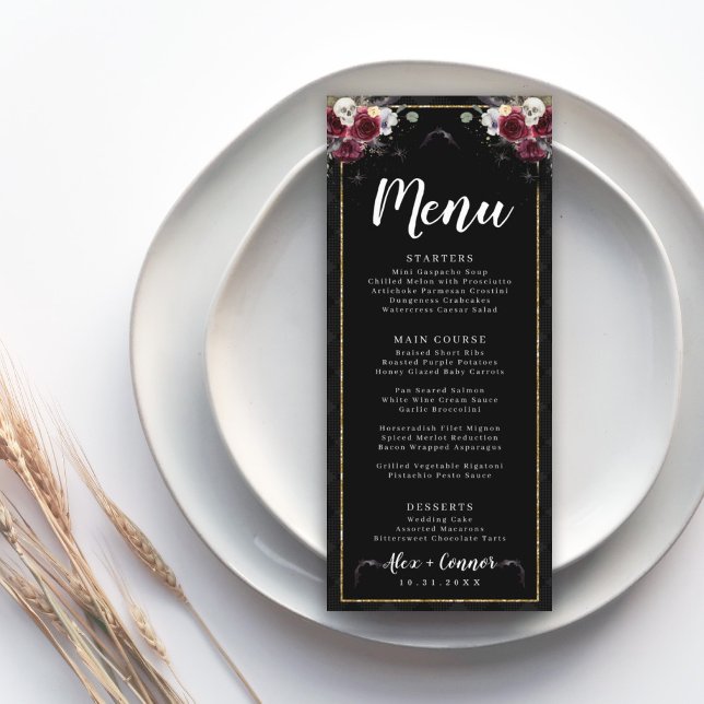 Menu de mariage gothique de romance sombre (Créateur téléchargé)