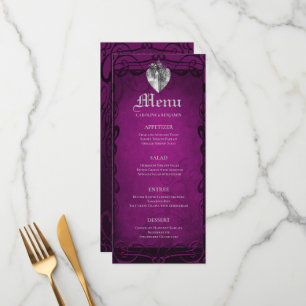 Menu de mariage gothique élégant d'Halloween