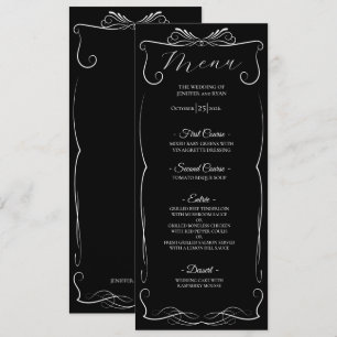 Menu de mariage gothique floral élégant