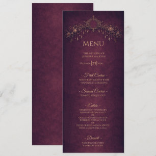 Menu de mariage gothique floral élégant Halloween
