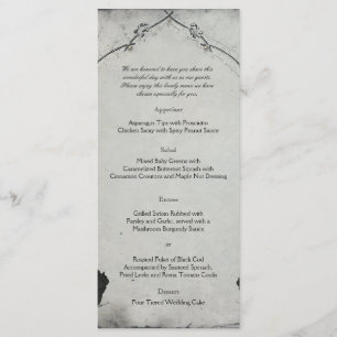 Menu de Mariage gothique Rose noir Trellis