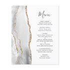 Menu de mariage gris budget agate or