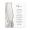 Menu de mariage gris budget agate or