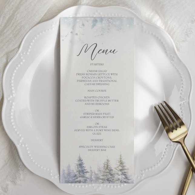 Menu de mariage hivernal aux pins (Créateur téléchargé)