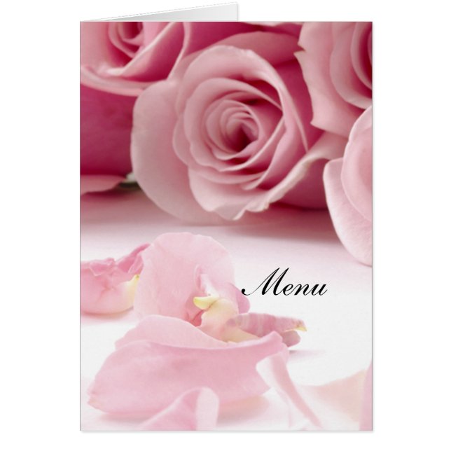 Menu de mariage le plus populaire Roses roses (Devant)