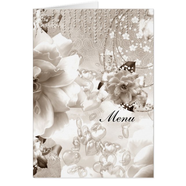 Menu de mariage le plus populaire Sépia (Devant)