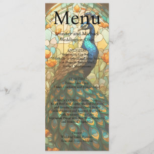 Menu de mariage luxueux maximaliste Paon
