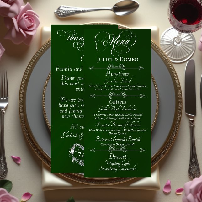 Menu de mariage & Merci - Émeraude (Créateur téléchargé)