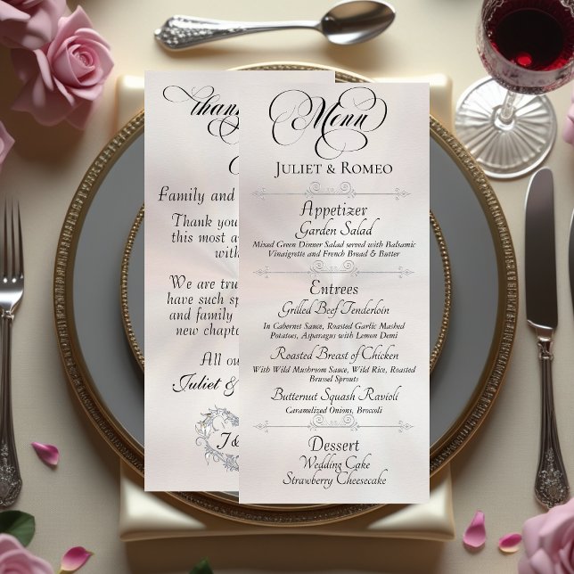 Menu de mariage & Merci - Perle blanche (Créateur téléchargé)