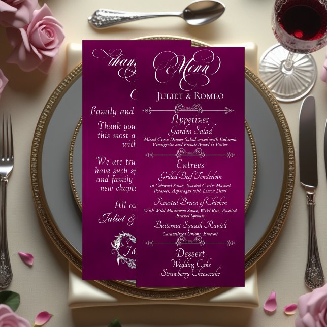 Menu de mariage & Merci - Plum (Créateur téléchargé)