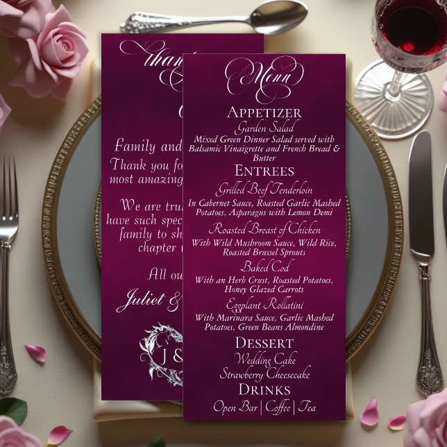 Menu de mariage & Merci - Plum (Créateur téléchargé)