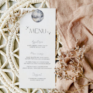 Menu de mariage minimaliste boule disco argentée