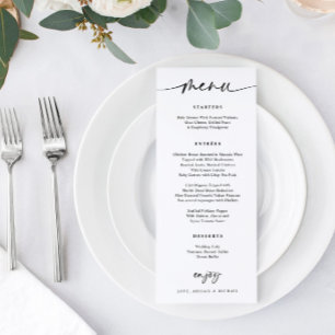 Menu de mariage moderne amusant écriture manuscrit