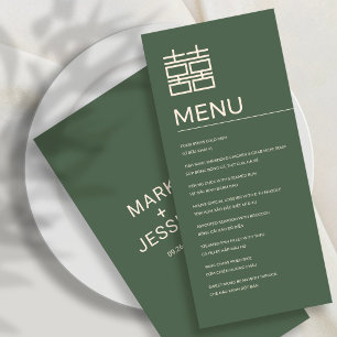 Menu de mariage moderne bilingue vietnamien Song H