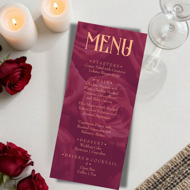 Menu de mariage moderne, rétro et fantaisiste en B (Créateur téléchargé)