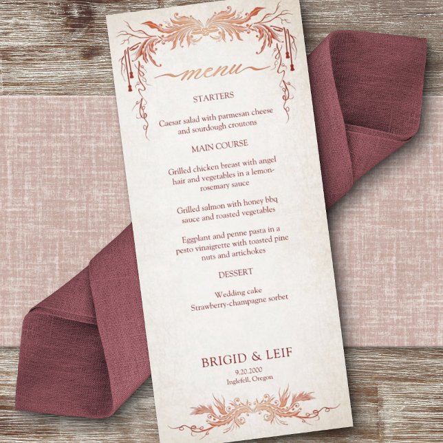 Menu de mariage païen par la main liée (Créateur téléchargé)