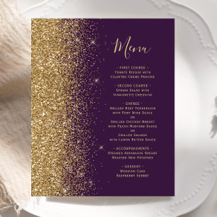Menu de mariage pailleté or violet Budget
