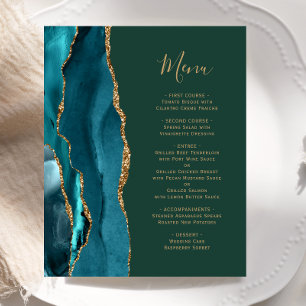 Menu de mariage pas cher sarcelle agate émeraude v