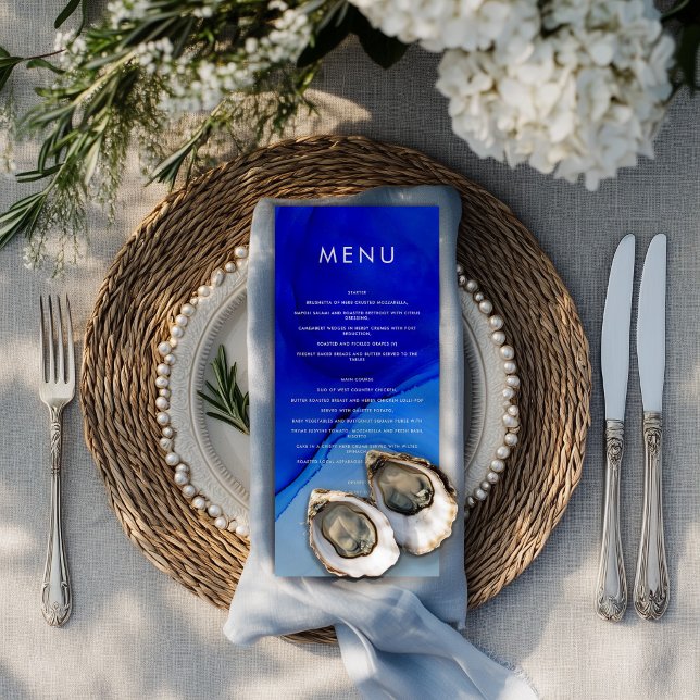 Menu de mariage personnalisé à l'encre moderne, gr (Créateur téléchargé)