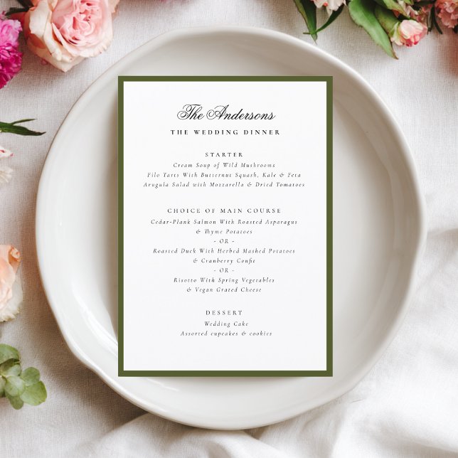 Menu de mariage personnalisé avec nom en calligrap (Créateur téléchargé)