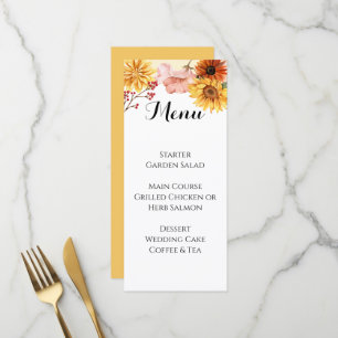 Menu de mariage personnalisé Fleur de l'automne