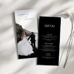 Menu de Mariage photo moderne minimaliste noir<br><div class="desc">Menu de Mariage photo moderne minimaliste noir</div>