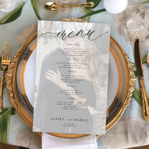 Menu de mariage photo noir et blanc budget