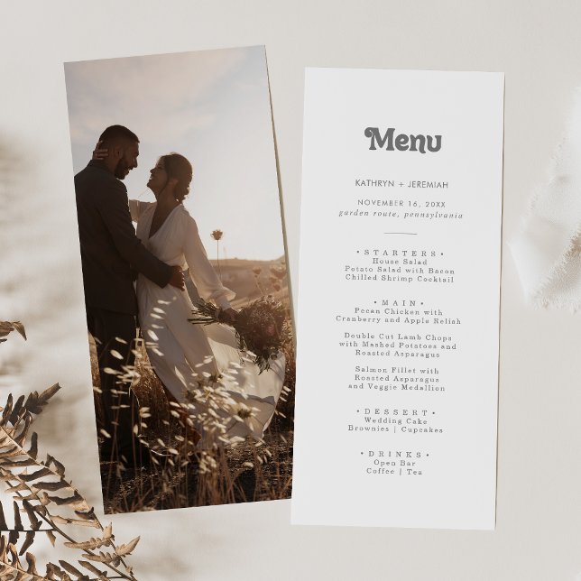 Menu de mariage photo simple formel (Créateur téléchargé)