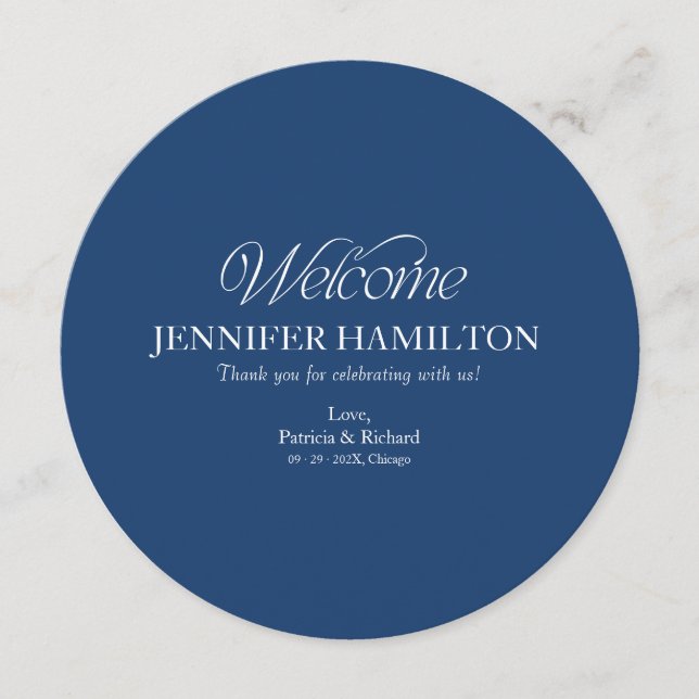 Menu de mariage rond et carte de placement avec le (Devant)
