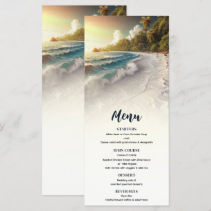 Menu de mariage rustique côtier au coucher de sole