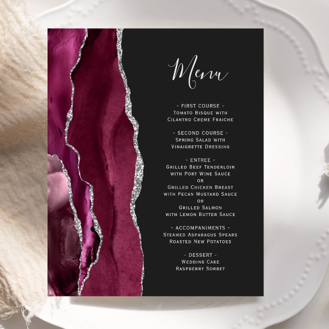 Menu de mariage sombre argenté en Bourgogne pas ch (Créateur téléchargé)
