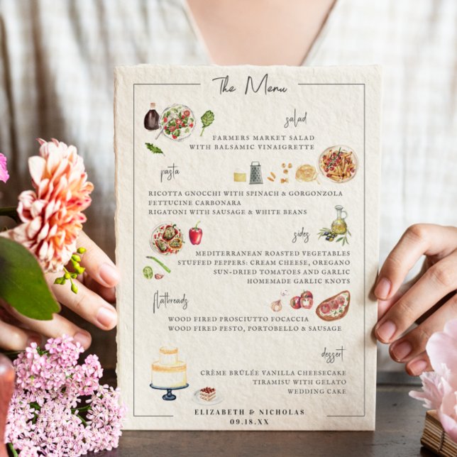 Menu de mariage sur mesure illustré (Créateur téléchargé)