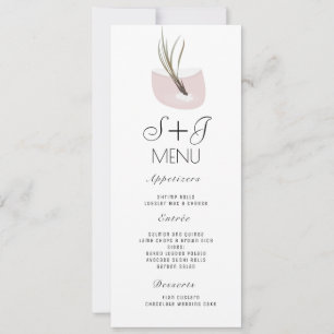 Menu de mariage terrarium de plante aérienne botan