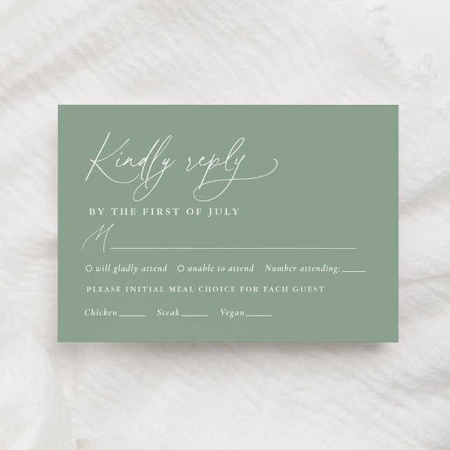 Menu de mariage tournesol vert sauge (Créateur téléchargé)