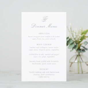 Menu de mariage traditionnel gris élégant