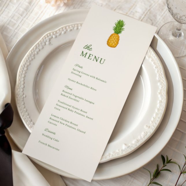 Menu de mariage tropical et côtier à l'ananas pour (Créateur téléchargé)