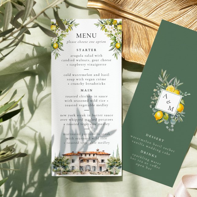 Menu de Mariage Villa Italienne (Créateur téléchargé)