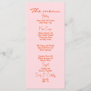 Menu de mariage – Vintage fantaisiste et coloré
