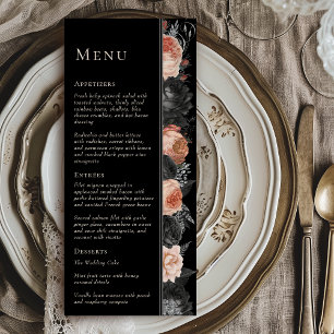Menu de Mariage Vintage noir gothique