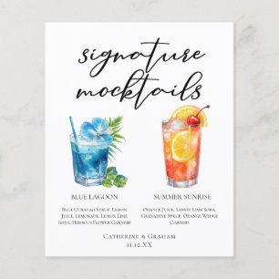 Menu de Mocktails Blue Lagoon Summer Sunrise