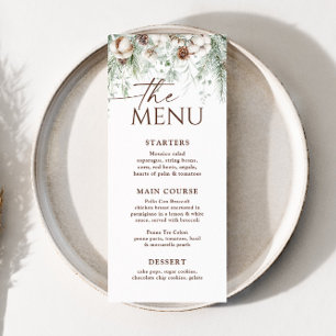 Menu de Noël À feuillage persistant hiver 4x9"