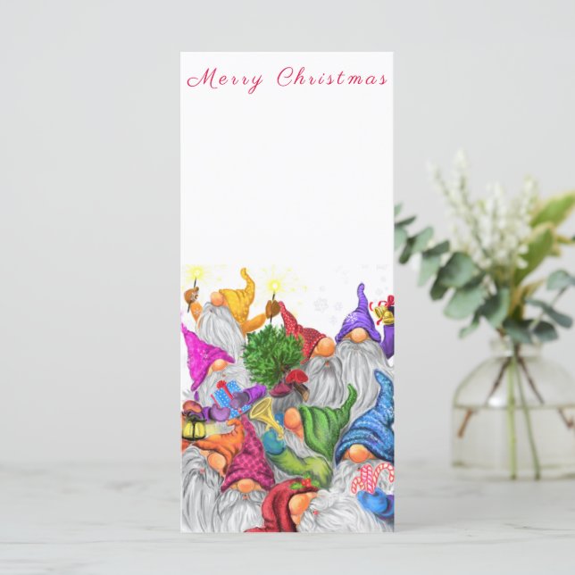 Menu de Noël Bonne fête des Gnomes (Debout devant)