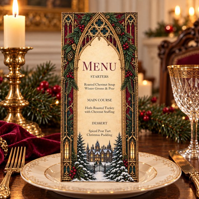 Menu de Noël gothique victorien (Gothic Victorian Christmas Dinner Menu)