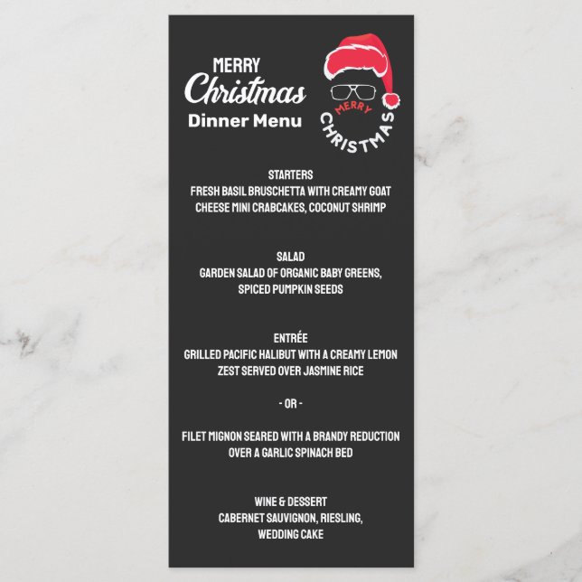 Menu de Noël Joyeux Noël Dîner  (Devant)