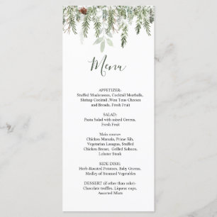 Menu de Noël Mariage Winter Greenery