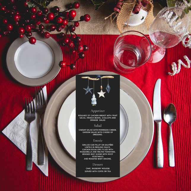 menu de Noël nordique noir bleu (Créateur téléchargé)