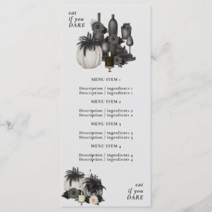 Menu de nourriture et de boissons pour le dîner d'