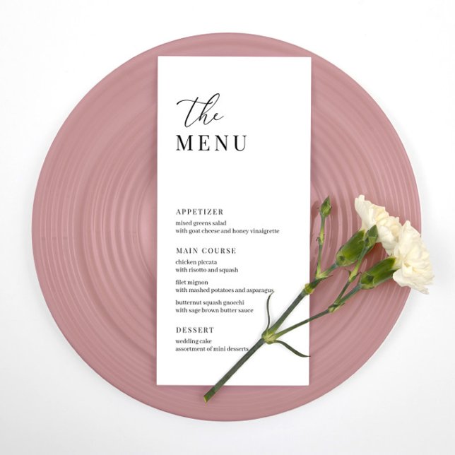 Menu De Réception De Mariage Moderne Et Élégant (Créateur téléchargé)