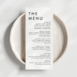 Menu De Réception De Mariage Moderne Et Élégant<br><div class="desc">Il s'agit d'un menu mariage moderne avec disposition minimaliste et police unique. Toutes les couleurs sont modifiables. // Pour les designs correspondants, recherchez "HARLOW" dans le magasin Sincerely By Nicole Zazzle. * Si vous aimez ce design mais ne le voyez pas disponible pour quelque chose que vous cherchez, n'hésitez pas...</div>