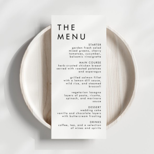 Menu De Réception De Mariage Moderne Et Élégant (Créateur téléchargé)